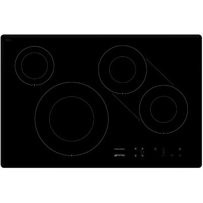 Smeg SI3842B 77cm Touch Control Induction Hob  with Angled Edge Glass in Black Glass